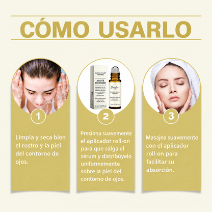 Sérum para ojos de aceite de ricino, antiarrugas, elimina ojeras, bolsas en los ojos.